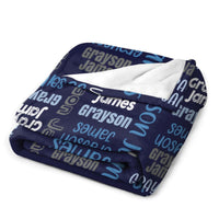 Free shipping✈️Personalized Baby Name Blanket , Baby Boy Blanket, Swaddle Blanket