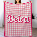 Pink Personalized Name Custom Blanket