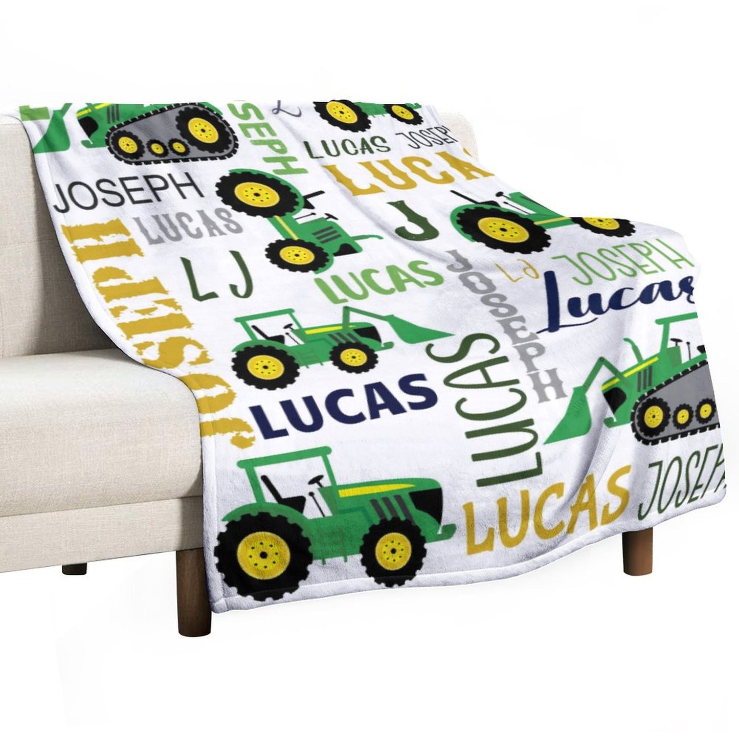 Free Shipping✈️Personalized Farm Tractor Name Custom Blanket