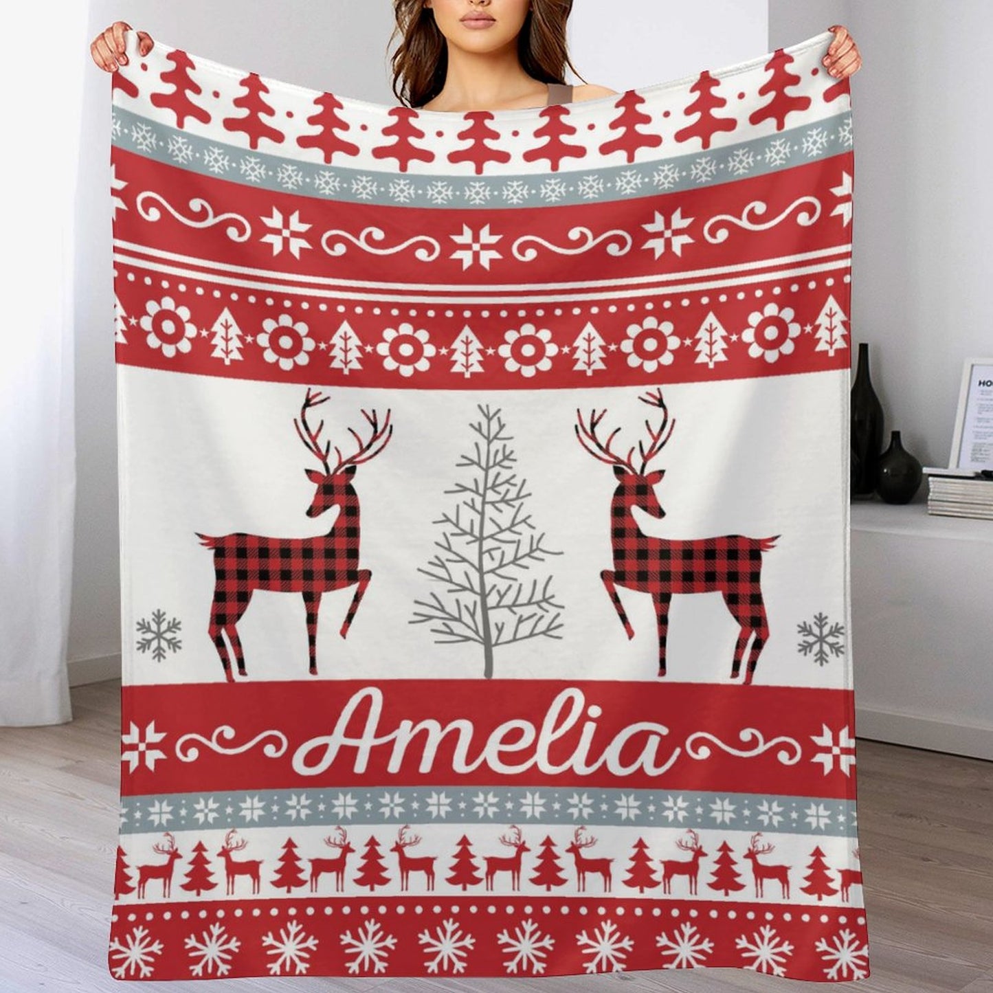 Free Shipping✈️Personalized Christmas Throw Sherpa Blanket