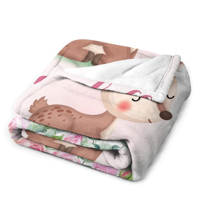 Free Shipping✈️Personalized Customized Name Baby Girl Blanket-Baby Deer Blankets