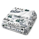 Personalized Custom Baby Name Blanket - Snow Mountain Forest Adventure Baby Blanket