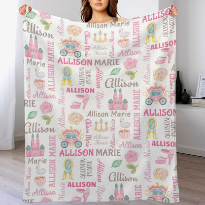 Free Shipping✈️Fairy-Tale Princess Castle Custom name baby blanket