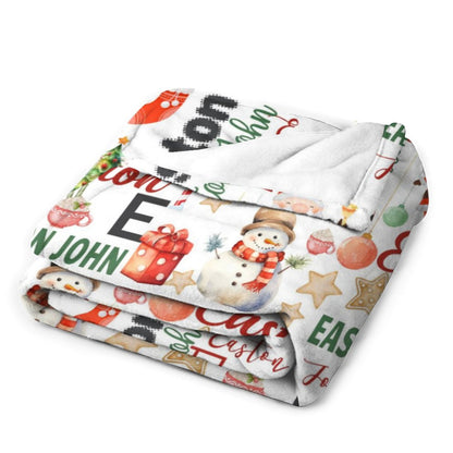 Free Shipping✈️Personalized Christmas Baby Name Pattern Blanket