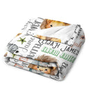 Personalized Forest Animal Blanket