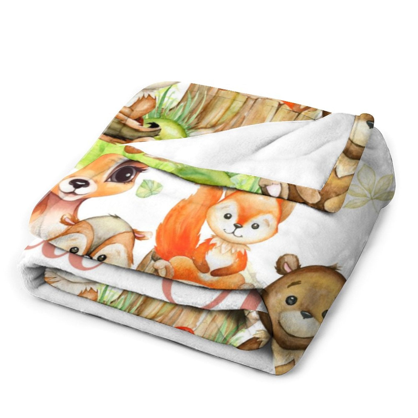 Personalized Woodland Animal Names Custom Blanket