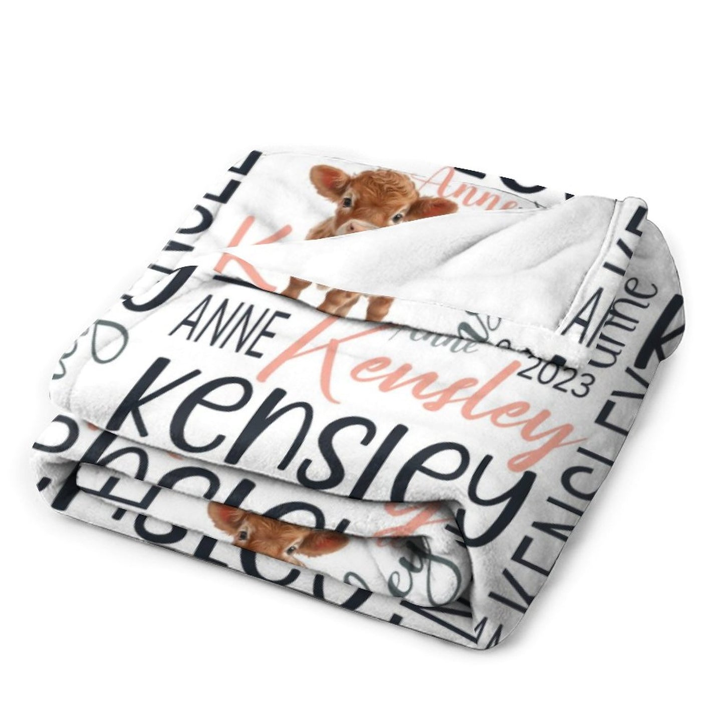 Free Shipping✈️Personalized Cow Baby Newborn Baby Blanket, Baby Name Backpack