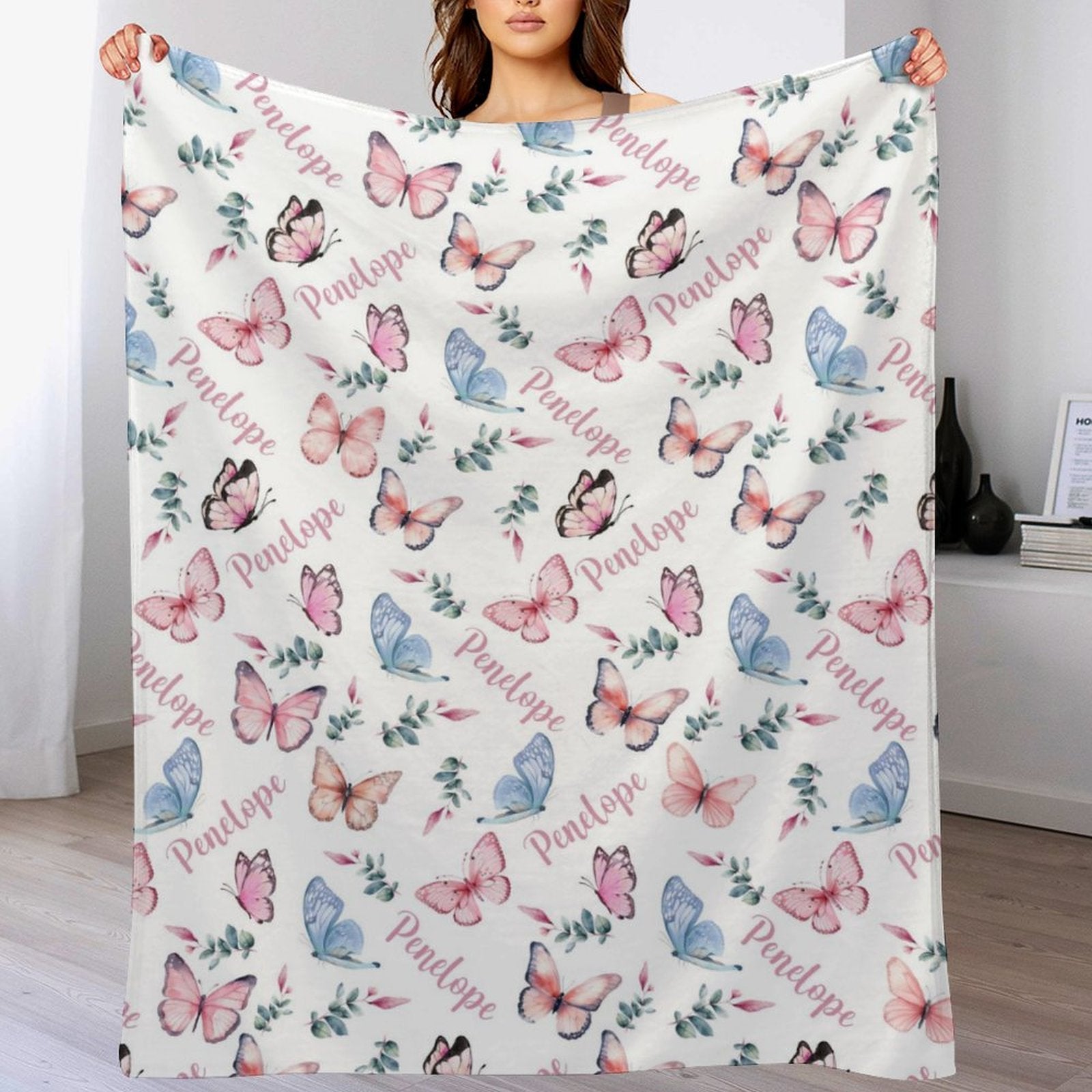 Custom Butterfly Name Blanket-Gift for Kids
