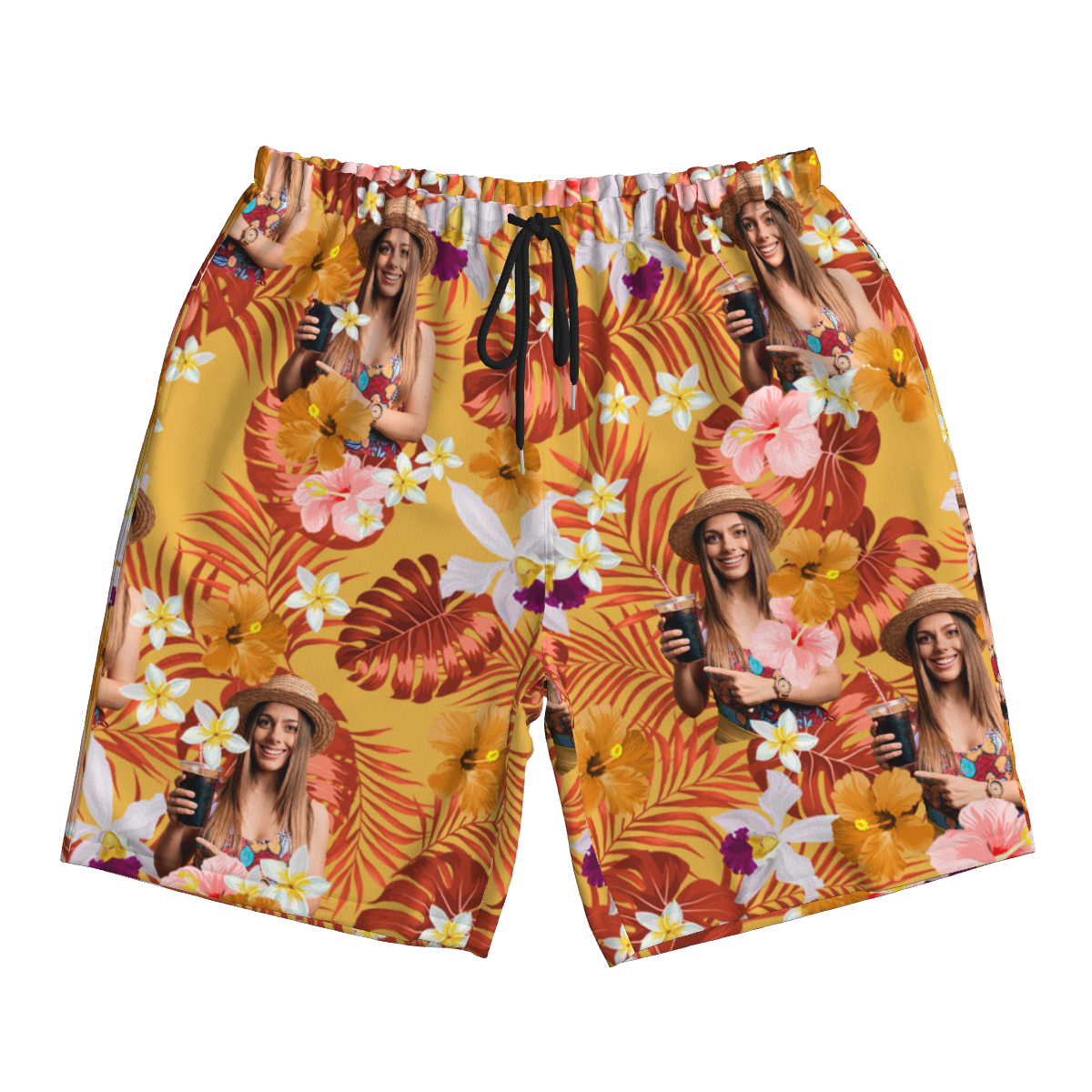 Custom Human Photo Summer Tropical Beach Short For Men