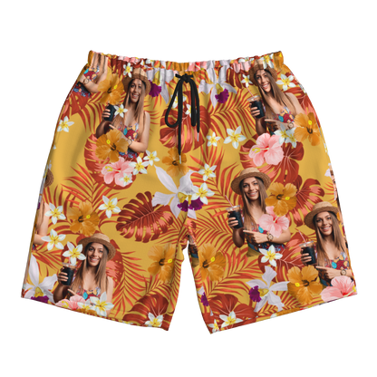 Custom Human Photo Summer Tropical Beach Short For Men