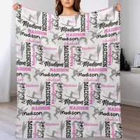 Personalized Gymnastics Blanket, Custom Girl Name