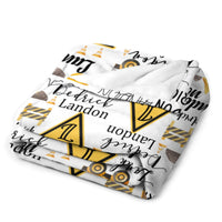 Personalized Custom Excavator Blanket With Name - Road Sign Fence, Gift For Children