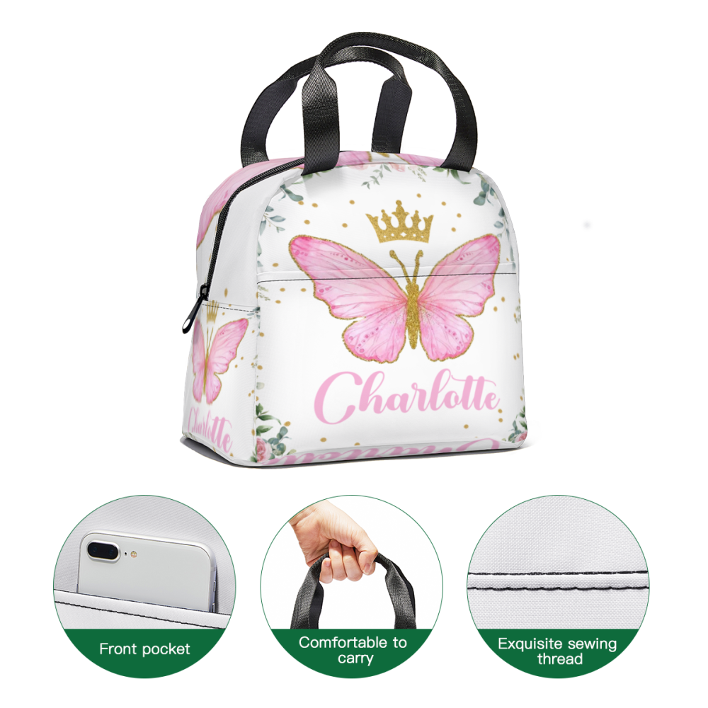 Personalized Custom Baby Girl Backpack - Baby Girl Name Butterfly Receiving Backpack