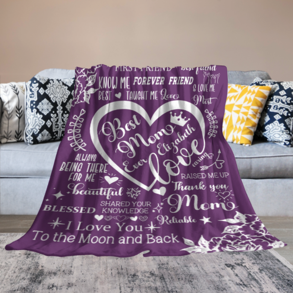 Best Mom Ever Throw Blanket Couverture personnalisée - Cadeau de la fête des mères pour maman 