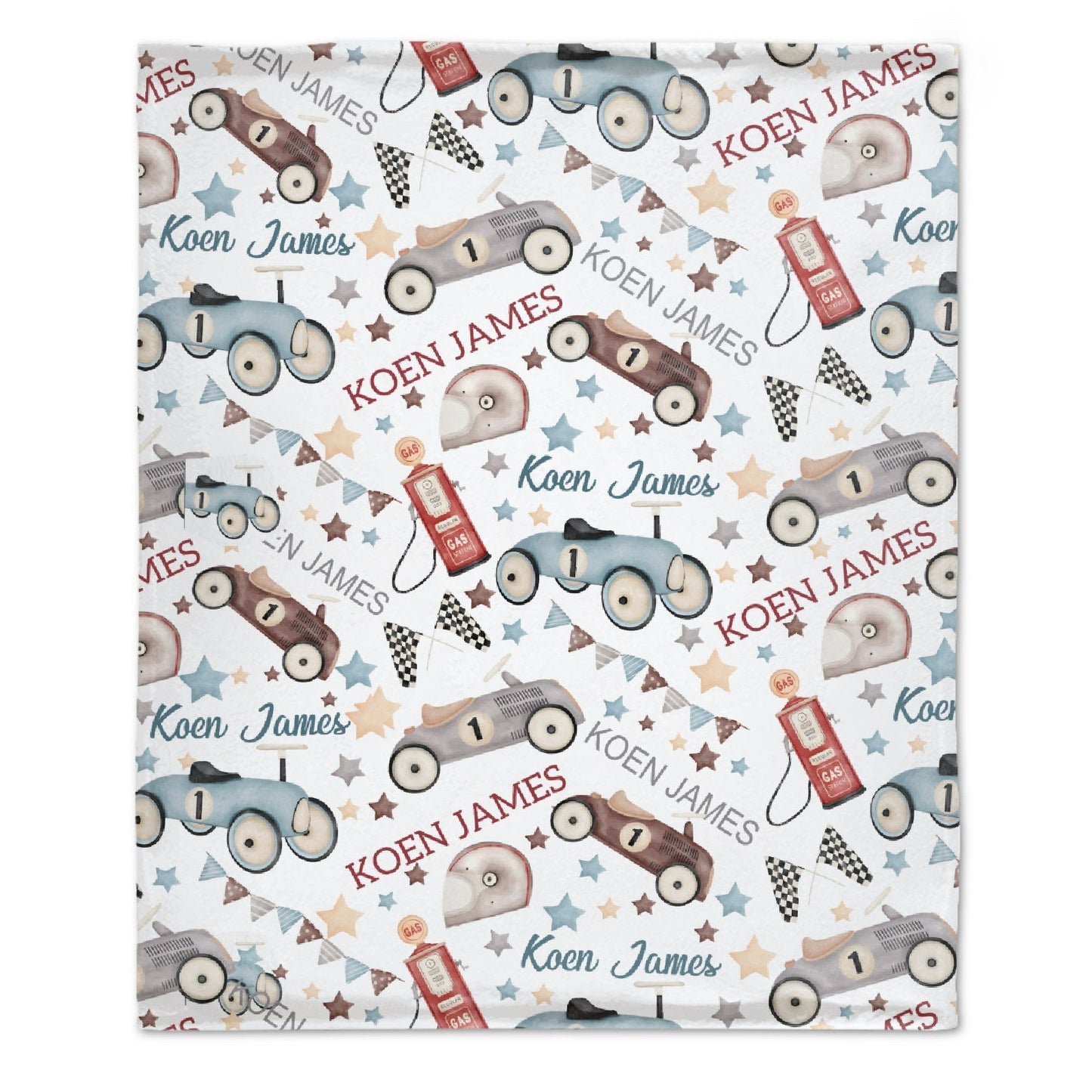 Free Shipping✈️Personalized Vintage Toy Car Race car Baby Boy Blanket