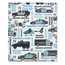 Personalized Police Car Helicopter Name Blanket