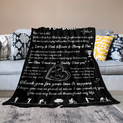 Fathers Day Blanket for Men - Dad Gifts from Son or Daughter