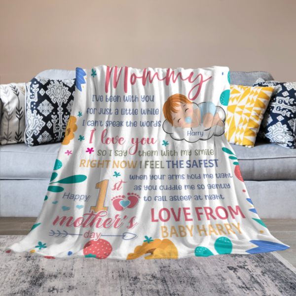 Happy 1st Mother's Day - Personalized Blanket