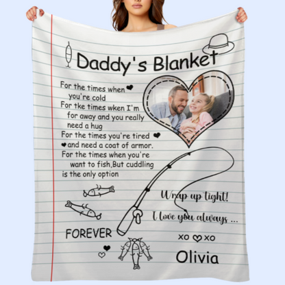 Personalized Handwriting Love Letter Fishing Blanket For Dad From Daughter