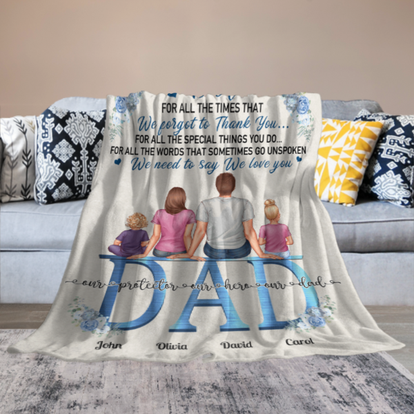 Papa - Nous t'aimons - Couverture personnalisée - Anniversaire, cadeau de fête des pères pour papa, père, grand-père, mari 