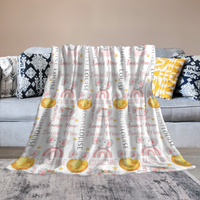 Personalized Elephant Moon and Stars Baby Blanket