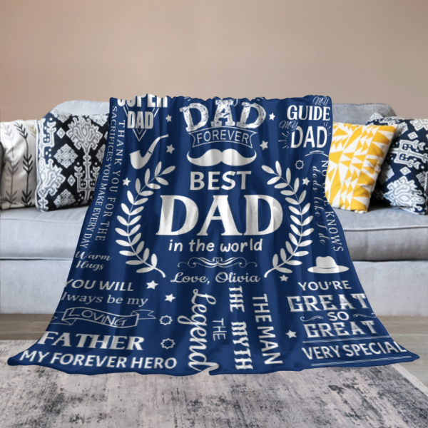 Best Dad in the World Blankets For Daddy Gifts