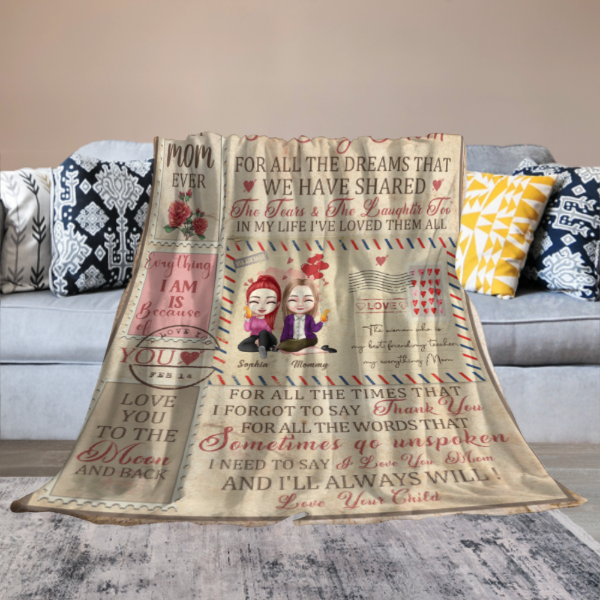 I Love You Mom - Custom Photo Printed blanket