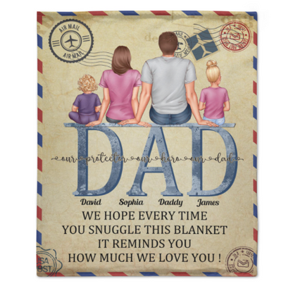 Papa - Cette couverture rappelle combien nous t'aimons - Couverture personnalisée - Anniversaire, cadeau de fête des pères pour papa, père, grand-père, mari 