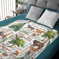 Personalized Woodland Forest Baby Name Blanket