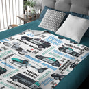 Personalized Police Car Helicopter Name Blanket