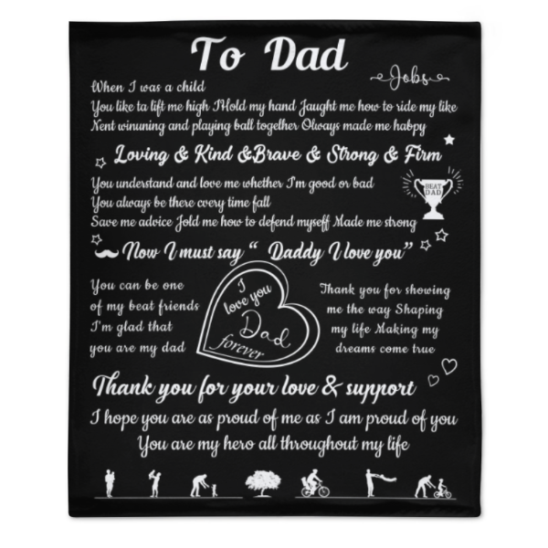 Fathers Day Blanket for Men - Dad Gifts from Son or Daughter