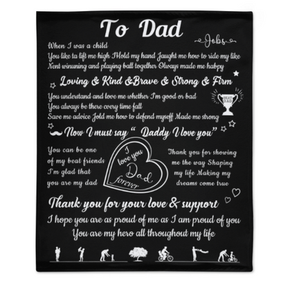 Fathers Day Blanket for Men - Dad Gifts from Son or Daughter