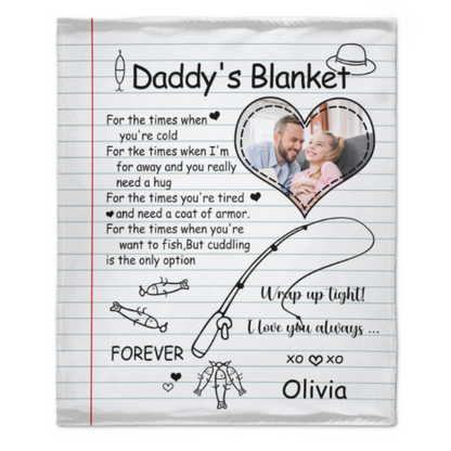 Personalized Handwriting Love Letter Fishing Blanket For Dad From Daughter