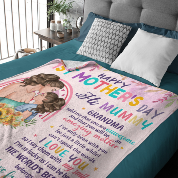 The World's Best Mom Belongs To Me - Family Personalized Blanket - Mother's Day, Birthday Gift For First Mom