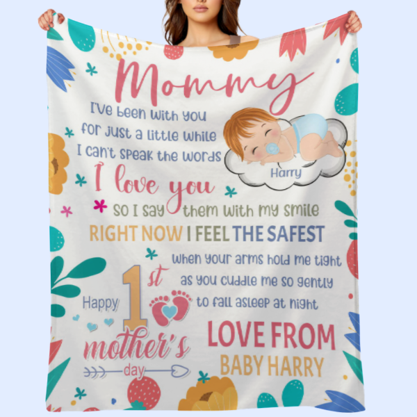 Happy 1st Mother's Day - Personalized Blanket