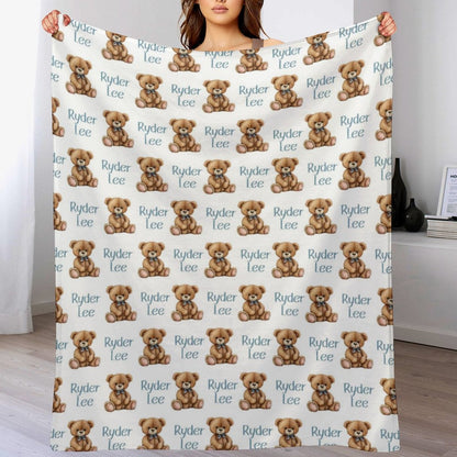 Livraison gratuite✈️Couverture personnalisée pour bébé sur le thème des ours en peluche