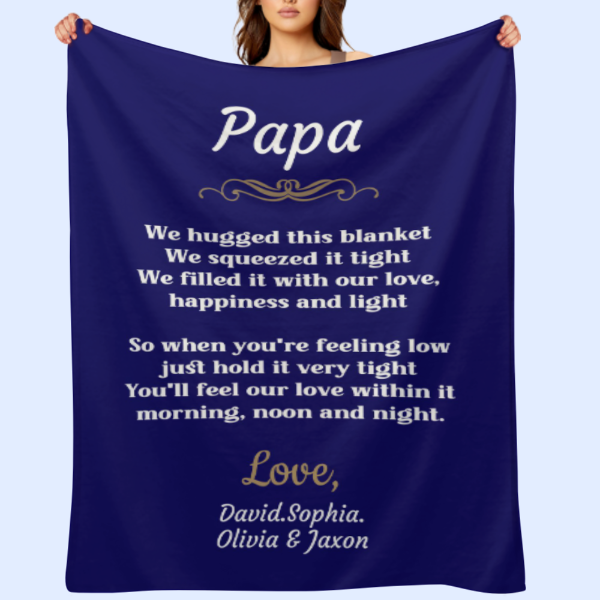 Personalized Dear Papa Gift Blanket For Papa