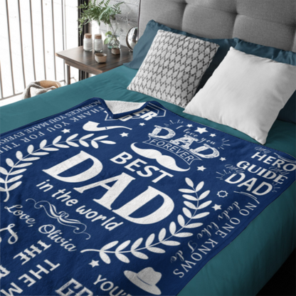 Best Dad in the World Blankets For Daddy Gifts