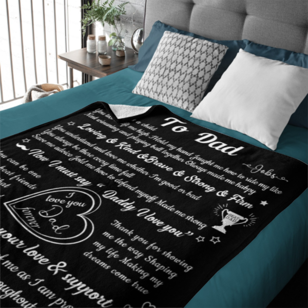 Fathers Day Blanket for Men - Dad Gifts from Son or Daughter