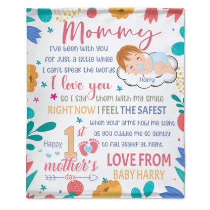 Happy 1st Mother's Day - Personalized Blanket