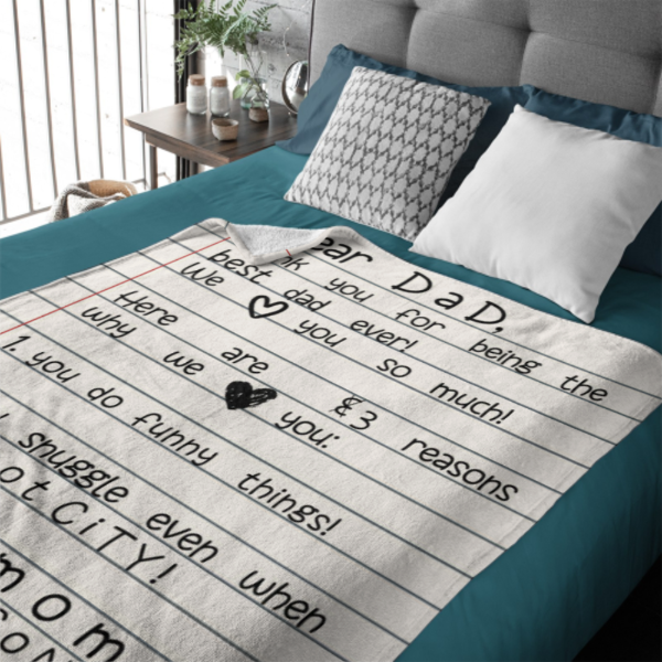 Personalized Writing Blanket for Dad