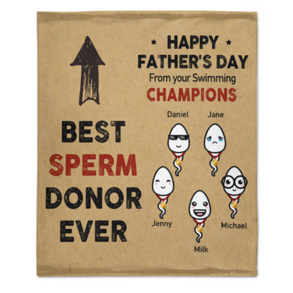 De vos champions de natation Happy Father's Day - Cadeau pour papa, cadeau pour la fête des pères - Couverture personnalisée 