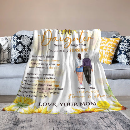 In A World Full Of Roses Be A Sunflower - Couverture personnalisée - Anniversaire, cadeau de graduation pour fille 