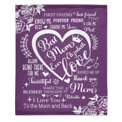 Best Mom Ever Throw Blanket Couverture personnalisée - Cadeau de la fête des mères pour maman 