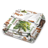 Personalized Woodland Forest Baby Name Blanket