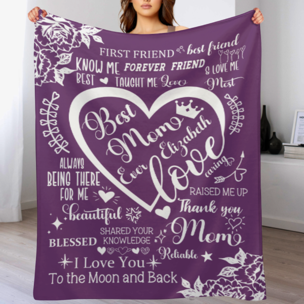 Best Mom Ever Throw Blanket Couverture personnalisée - Cadeau de la fête des mères pour maman 