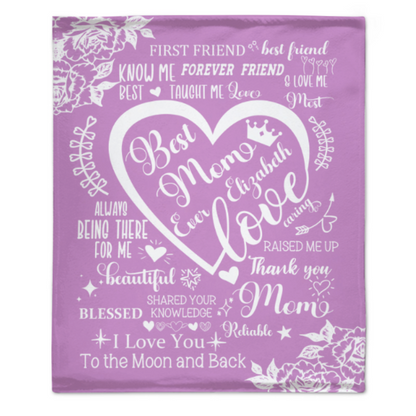 Best Mom Ever Throw Blanket Couverture personnalisée - Cadeau de la fête des mères pour maman 