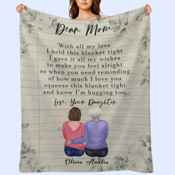 Dear Mom - Personalized Blanket - Birthday, Mother's Day Gift For Mom, Mother