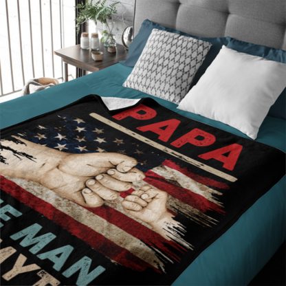 USA The Man The Myth The Bad Influence - Gift for Dad, Personalized Custom Blanket