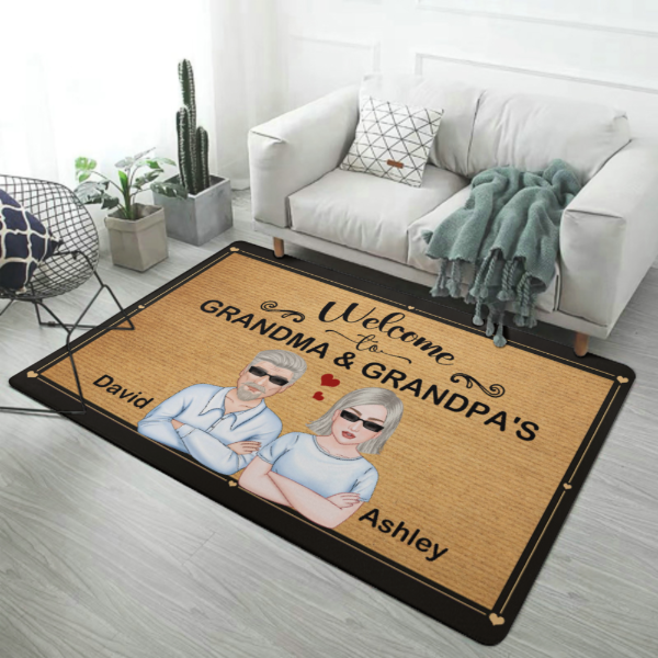 Welcome To Grandparents Family Mat Home Decor Gift Personalized Doormat